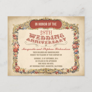 invitaciones de aniversario florales victorianas v