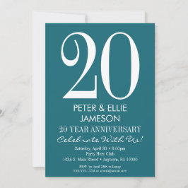 Invitaciones de aniversario modernas turquesa verd