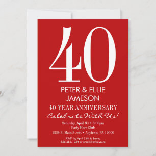 Invitaciones de aniversario modernas y simples de 
