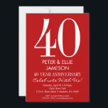 Invitaciones de Aniversario Simple Rojo y Blanco M<br><div class="desc">Una invitación al aniversario,  sencilla y moderna,  en rojo y blanco. Perfecto para aniversarios de hito como el 5,  10,  15,  20,  25,  30,  35,  40,  45,  50,  55,  60... ¡o cualquier año!</div>