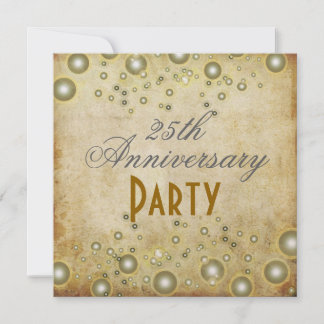 Invitaciones de aniversario vintage, burbujas de c