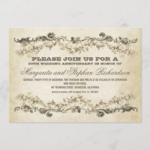 invitaciones de aniversario vintage destartaladas