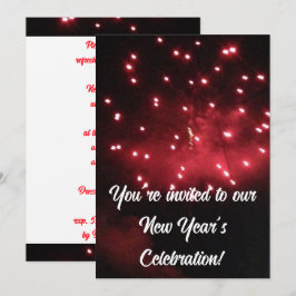 Invitaciones de Año Nuevo con Fuegos Artificiales