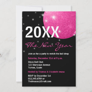 Invitaciones de Año Nuevo de Disco Ball