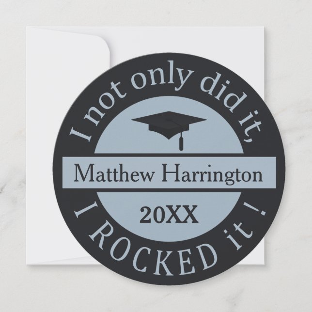 Invitaciones de año y nombre personalizado de grad (Anverso)