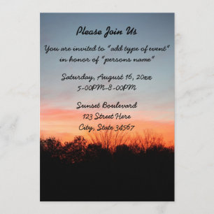 Invitaciones de Anuncio de Boda al Atardecer