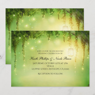 Invitaciones de árbol de bosque encantado rústico