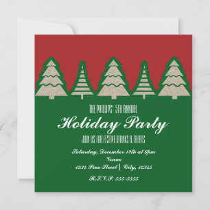 Invitaciones de árbol de Navidad de papel Kraft ro