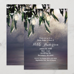 Invitaciones de árbol de sauce llorón y luces de t