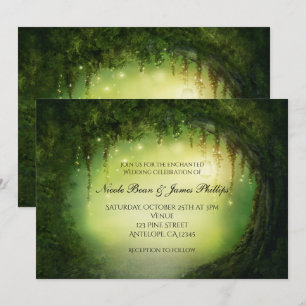 Invitaciones de árbol del bosque encantado rústico