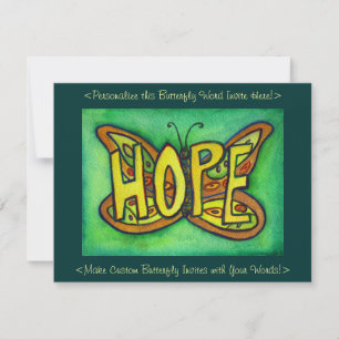 Invitaciones de arte de Personalizado de mariposa