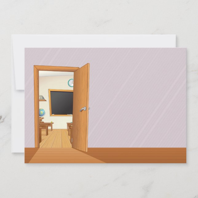 Invitaciones de Aula a Través de una Puerta Abiert (Anverso)