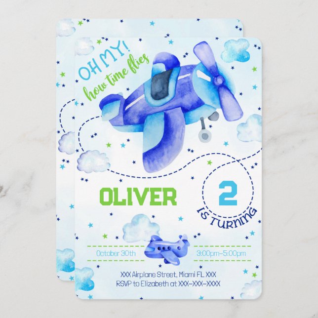 Invitaciones de Avión (Anverso / Reverso)