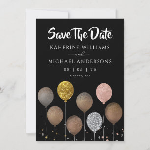 Invitaciones de Aviso de Fecha de Boda con Globo d