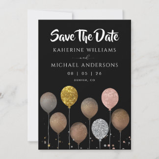 Invitaciones de Aviso de Fecha de Boda con Globo d