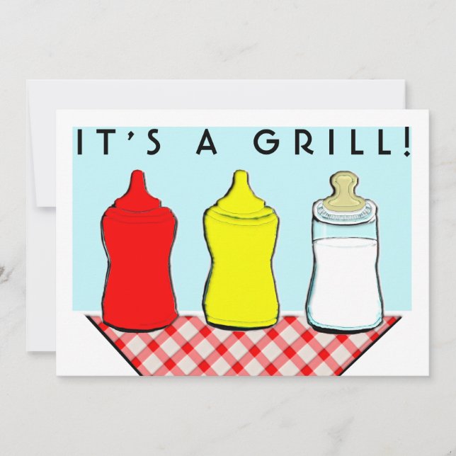 Invitaciones de Baby Shower BBQ (Anverso)