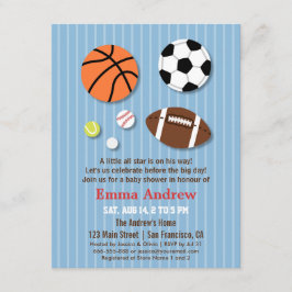 Invitaciones de Baby Shower con Tema de Deportes