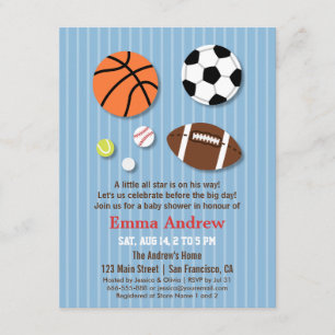 Invitaciones de Baby Shower con Tema de Deportes