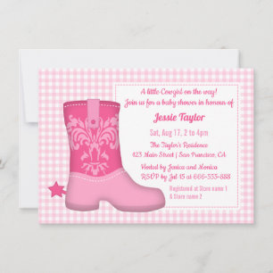 Invitaciones de baby shower con tema western de bo