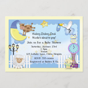Invitaciones de Baby Shower de Canciones de Cuna d
