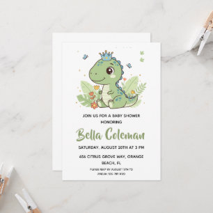 Invitaciones de baby shower de dinosaurio bebé con