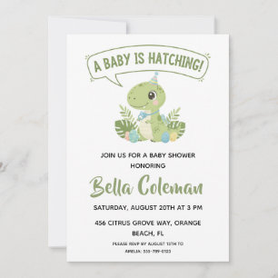 Invitaciones de baby shower de dinosaurio bebé con