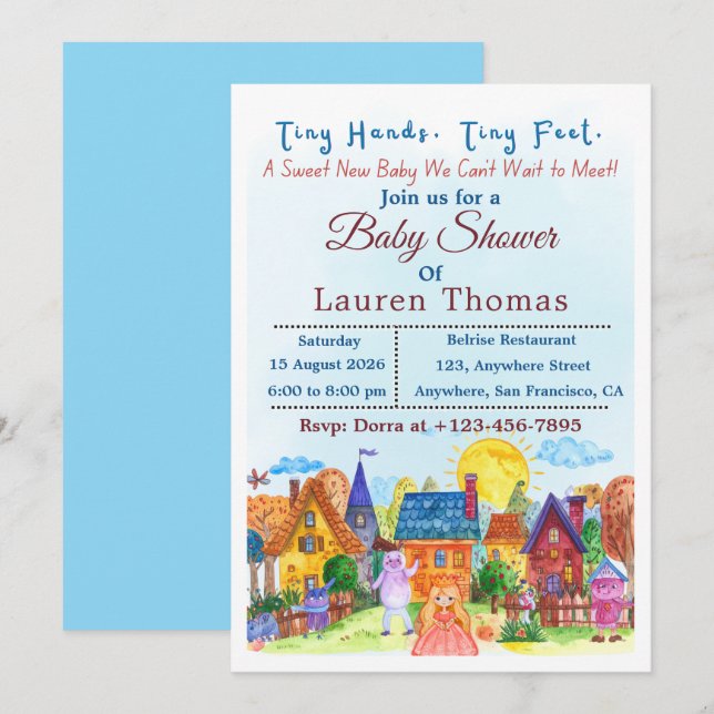 Invitaciones de Baby Shower de Disney (Anverso / Reverso)