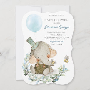 Invitaciones de Baby Shower de Elefante Imprimible