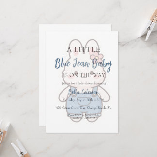 invitaciones de baby shower de jeans azules