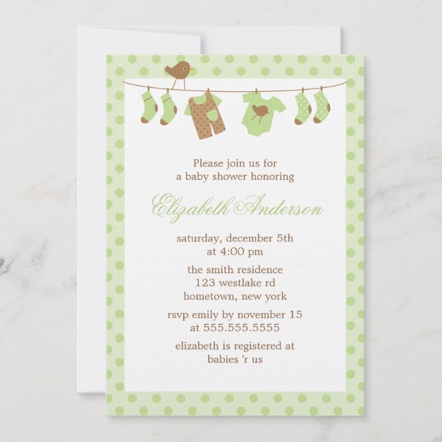 Invitaciones de Baby Shower de la cuerda para (Anverso)