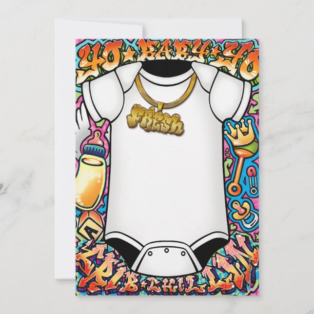 Invitaciones de Baby Shower de la pintada de Hip (Anverso)