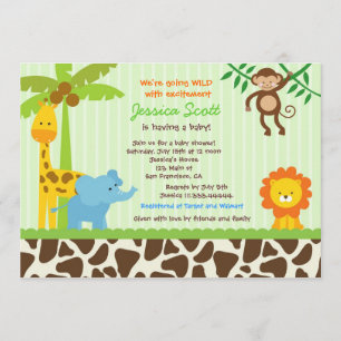 Invitaciones de Baby Shower de la selva del safari