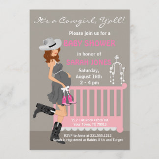 Invitaciones de Baby Shower de la vaquera -