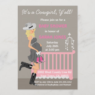 Invitaciones de Baby Shower de la vaquera -