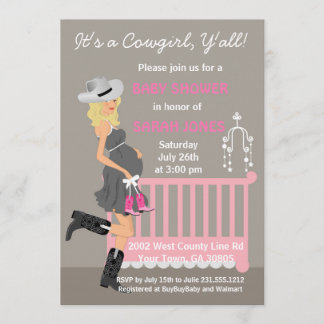 Invitaciones de Baby Shower de la vaquera -