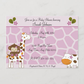 Invitaciones de Baby Shower de los animales de