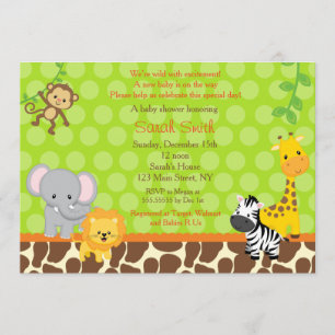 Invitaciones de Baby Shower de los animales de la
