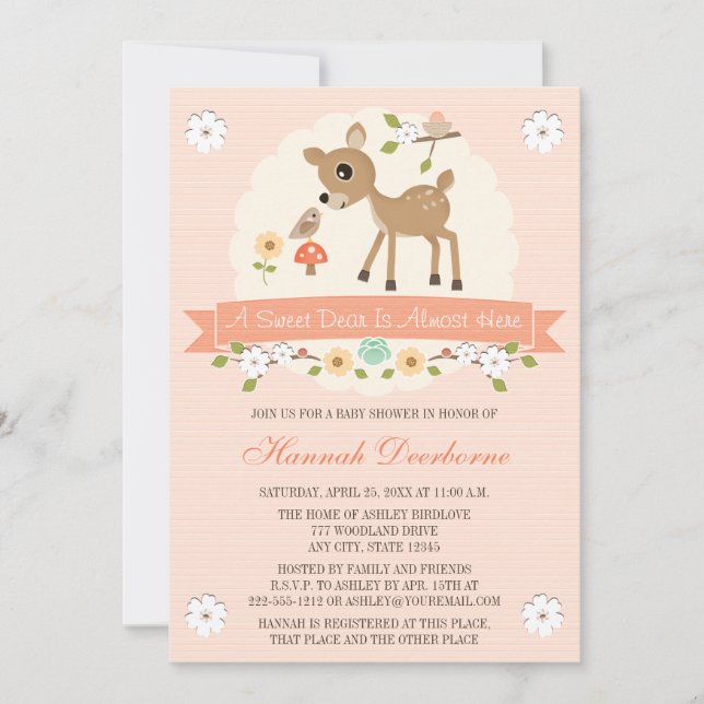 INVITACIONES DE BABY SHOWER DE LOS CIERVOS DEL (Anverso)