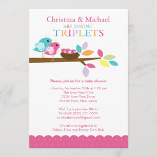 Invitaciones de Baby Shower de los tríos de la