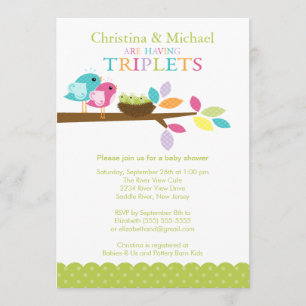 Invitaciones de Baby Shower de los tríos de la