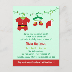 Invitaciones de baby shower de Navidad de diciembr