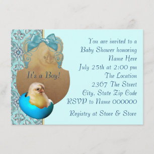 Invitaciones de Baby Shower de Niños Azul Turquesa