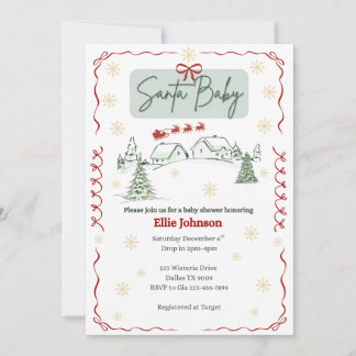 Invitaciones de Baby Shower de Santa Bebé en Dicie