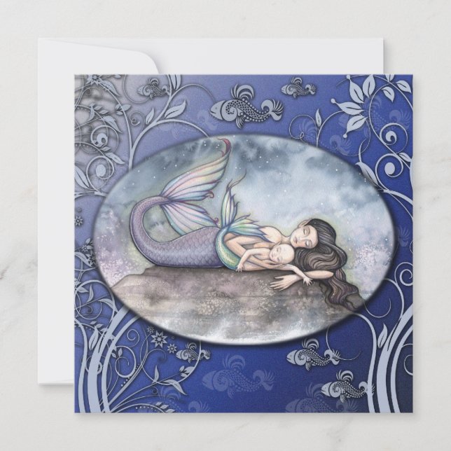 Invitaciones de Baby Shower de Sirena Hermosa (Anverso)