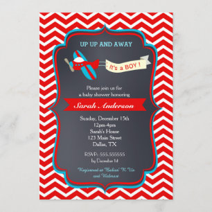 Invitaciones de Baby Shower del aeroplano