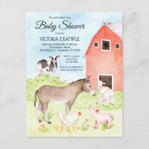 Invitaciones de Baby Shower del animal del campo