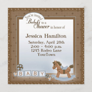 Invitaciones de Baby Shower del caballo mecedora