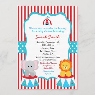Invitaciones de Baby Shower del carnaval del circo