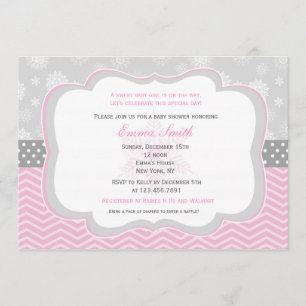 Invitaciones de Baby Shower del copo de nieve del