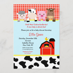 Invitaciones de Baby Shower del corral de la